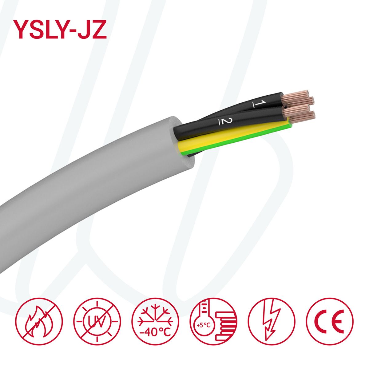 Кабель YSLY-JZ 10X0.5 сірий, 10, 0.5