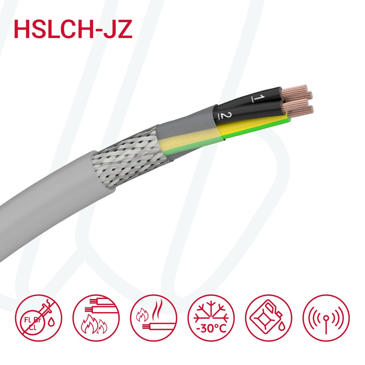 Кабель HSLCH-JZ 05X0.75 сірий, 05, 0.75