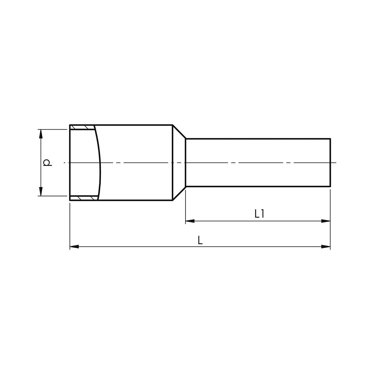 KA4-12ETW Ізольований гільзовий накінечник 4 мм² / L1=12 мм / сірий / упак. 500 шт