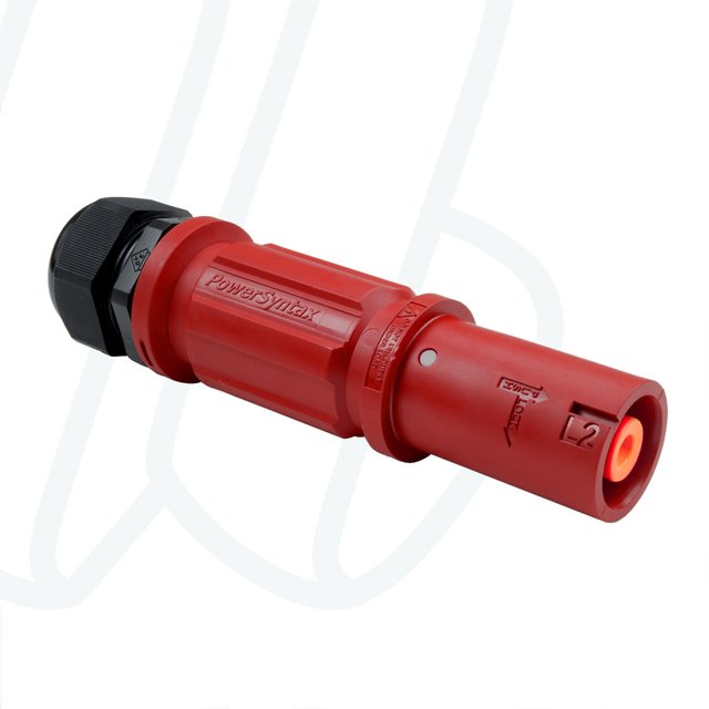 Розетка кабельна SPX, 480А, L2, 120 мм², ввід М40 Ø19–28мм, червона | POWER SYNTAX, 480 A