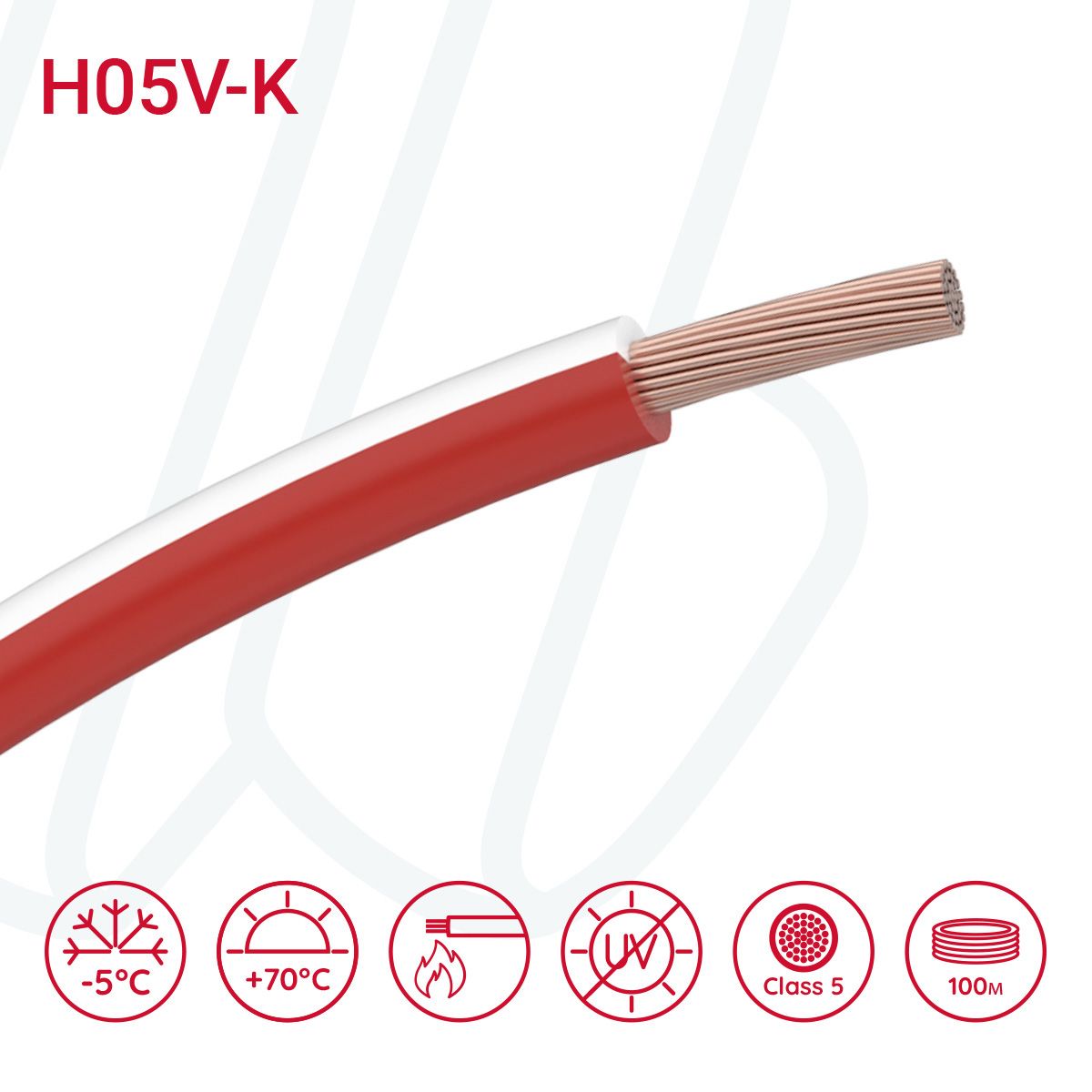 Провід монтажний гнучкий X05V-K 1 мм² червоний / білий, 01, 1.0
