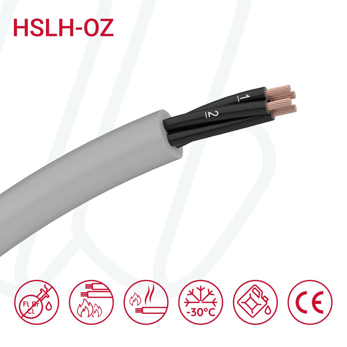 Кабель HSLH-OZ 02X0.75 сірий, 02, 0.75