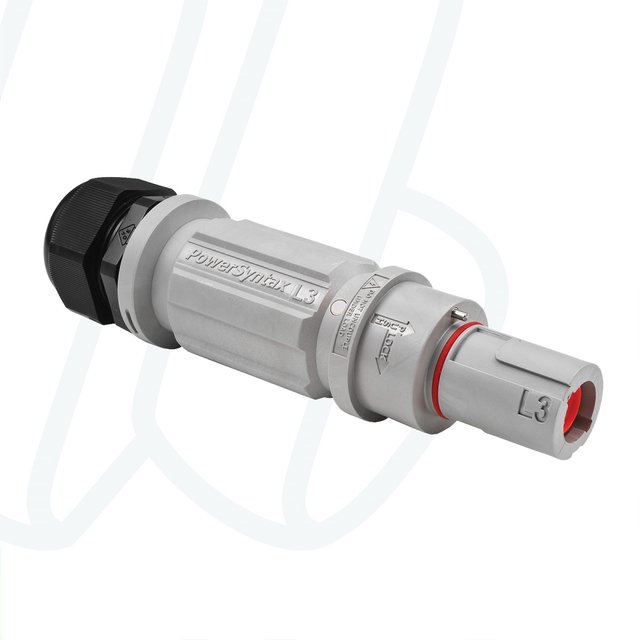 Штекер кабельний SPX, 480А, L3, 120 мм², ввід М40 Ø19–28мм, сірий | POWER SYNTAX, 480 A