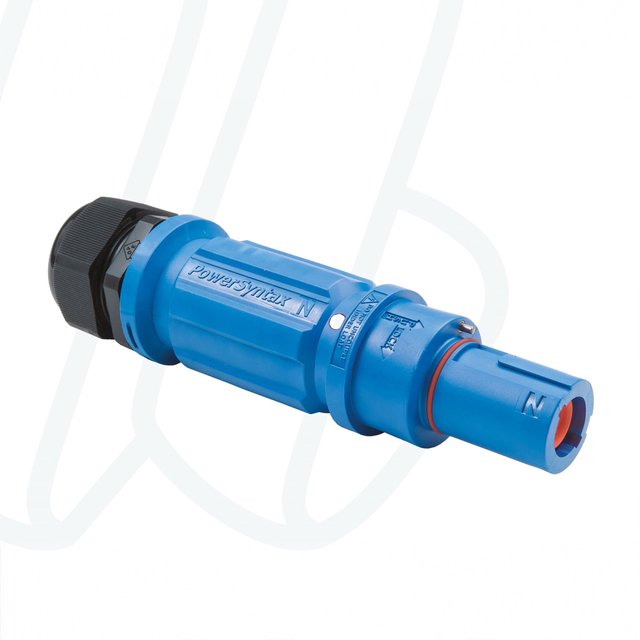 Штекер кабельний SPX, 480А, N, 150 мм², ввід M40 Ø19–28мм, синій | POWER SYNTAX, 480 A
