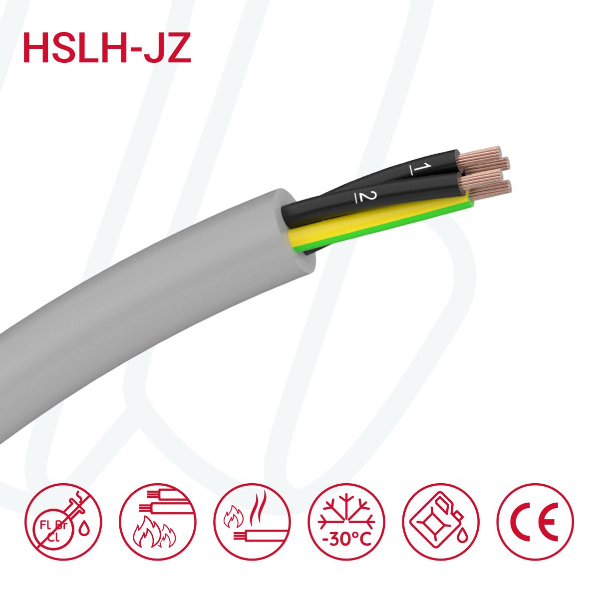 Кабель HSLH-JZ 03X0.75 сірий, 03, 0.75