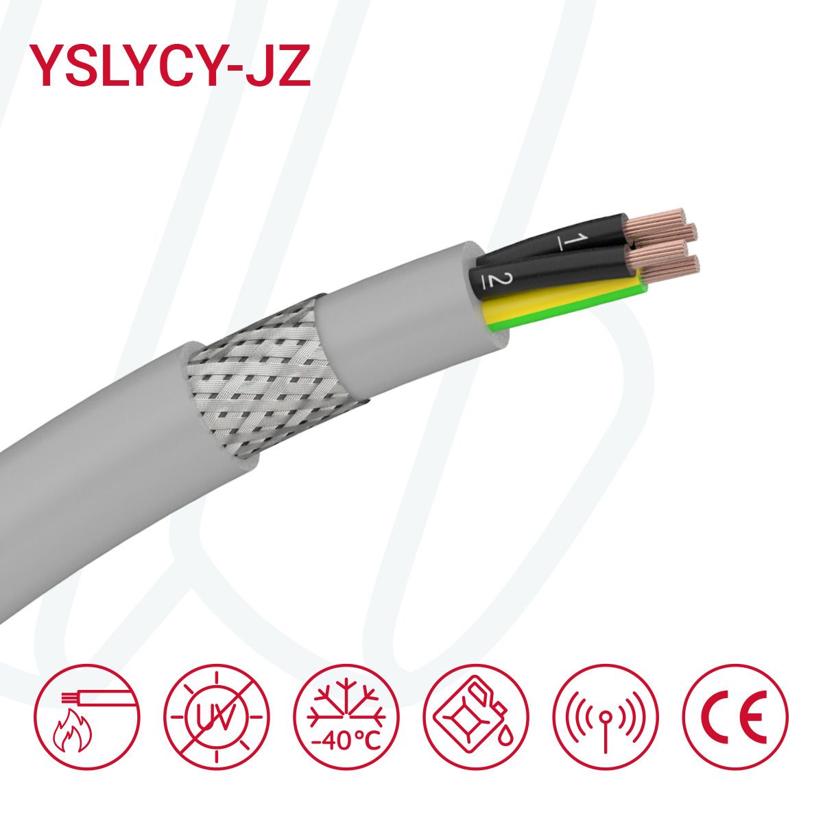 Кабель YSLYCY-JZ 12X0.75 сірий, 12, 0.75