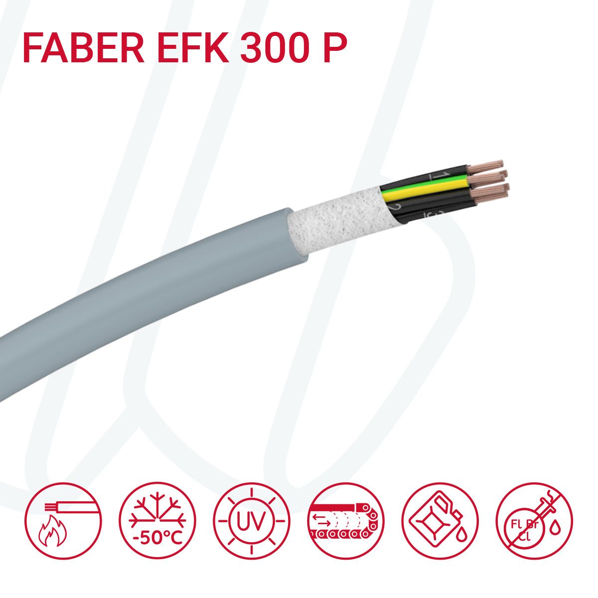 Кабель FABER EFK 300 P 03G1.5 сірий, 03, 1.5