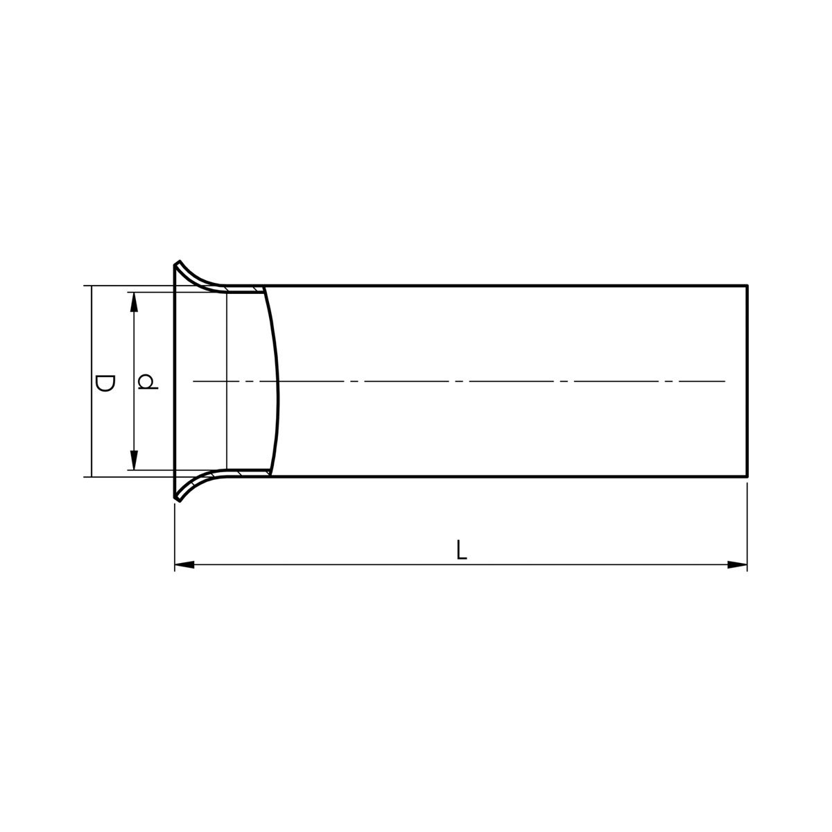 KB0,5-6ET Неізольований гільзовий накінечник 0,5 мм² / L=6 мм / упак. 1000 шт
