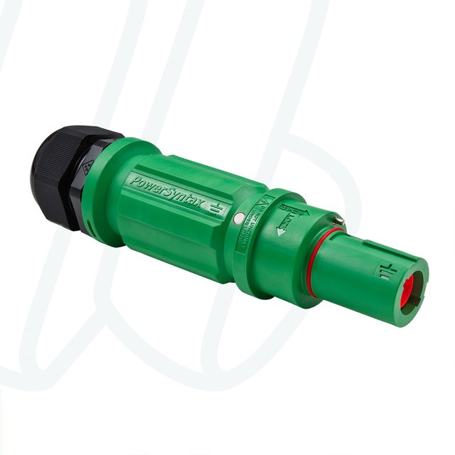 Штекер кабельний SPX, 480А, E , 120 мм², ввід М40 Ø19–28мм, зелений | POWER SYNTAX, 480 A