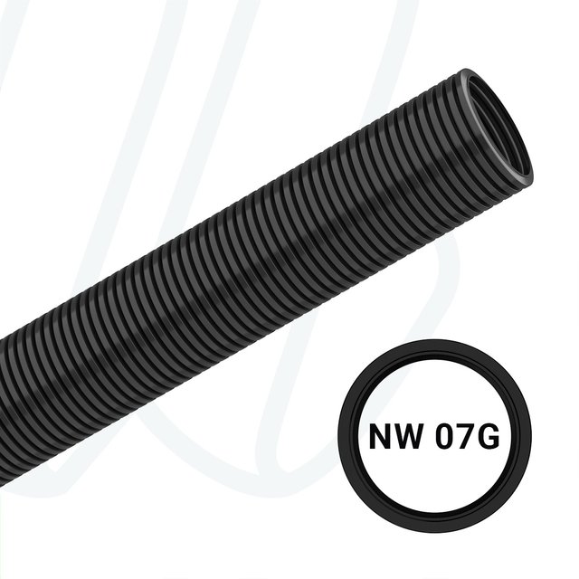 Захистна гофротруба PARE NW07 з поліаміду, чорна (упак. 100м)