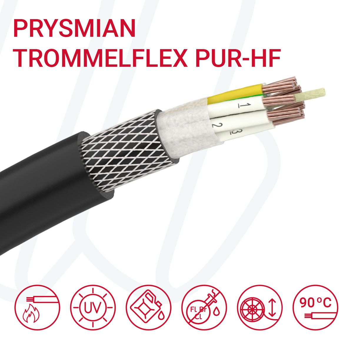 Кабель PRYSMIAN Trommelflex® PUR-HF 12G1.5 0.6/1кВ чорний, 12, 1.5