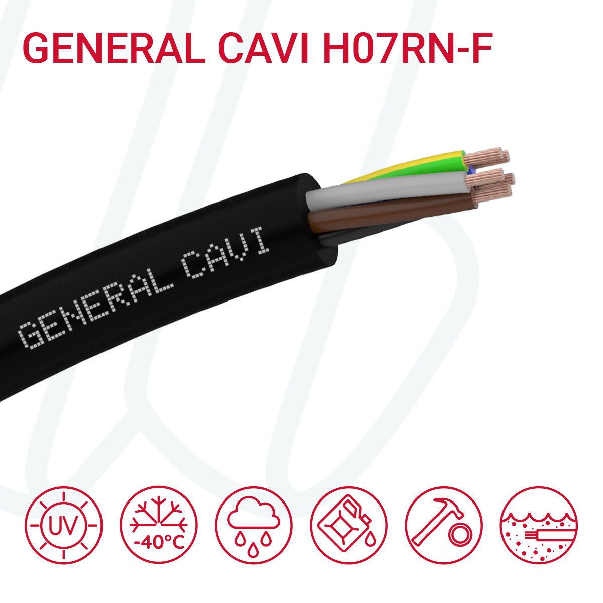 Кабель GENERAL CAVI H07RN-F 01X1.5 чорний, 01, 1.5