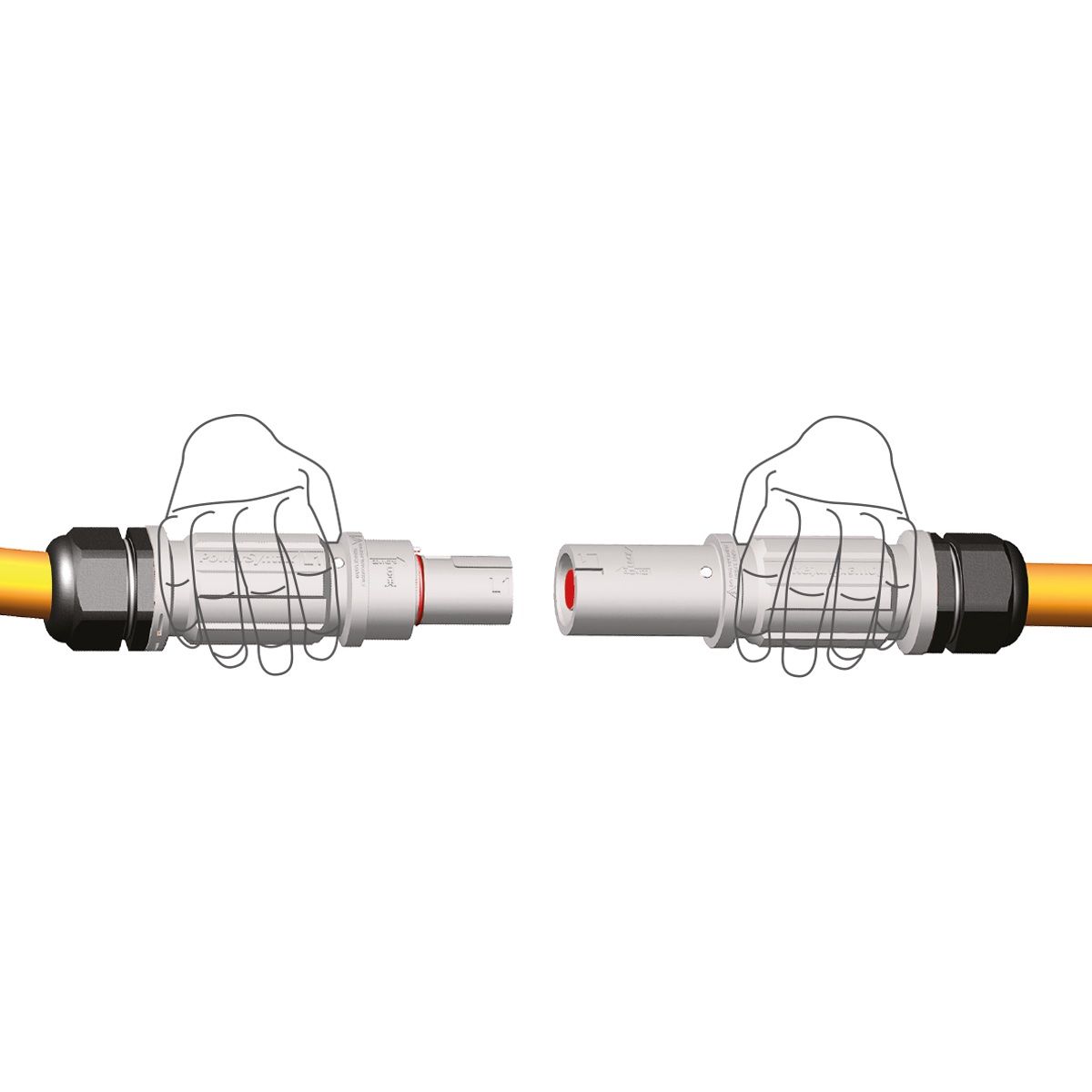Розетка кабельна SPX, 480А, L3, 120 мм², ввід М40 Ø19–28мм, сіра | POWER SYNTAX, 480 A