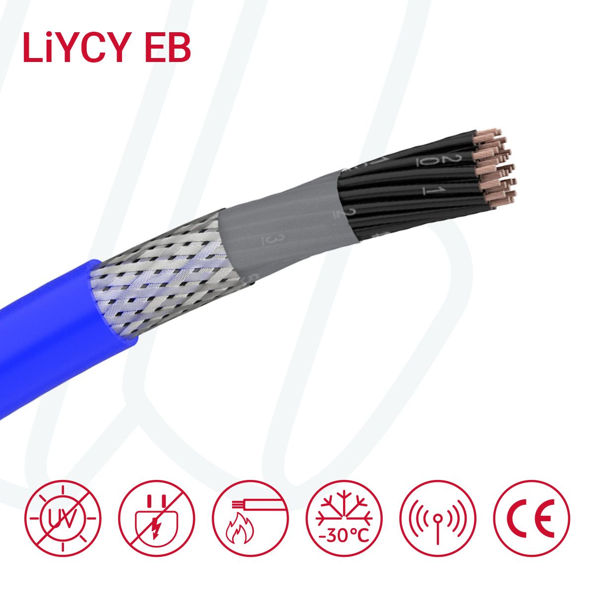 Кабель LiYCY/EB-OZ 18X0.75 синій RAL 5015, 18, 0.75