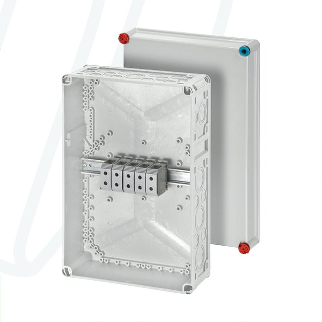 Розподільна коробка K7055 300x450x170 мм, IP65, з клемником 5х50 мм², світло-сіра RAL 7035 | HENSEL
