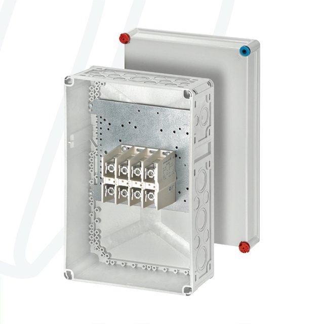 Розподільна коробка K2405 300x450x170 мм, IP65, з клемником 4х150 мм², світло-сіра RAL 7035 | HENSEL