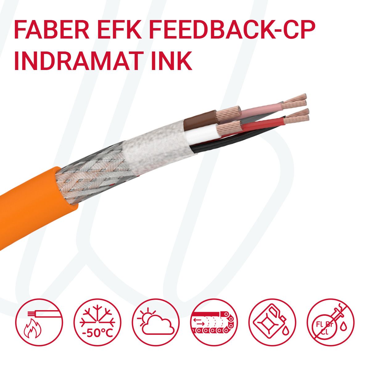 Кабель FABER EFK FEEDBACK CP (02X2X0.25+02X0.5) cUL INK-0448 помаранчевий, складна структура, 0.25