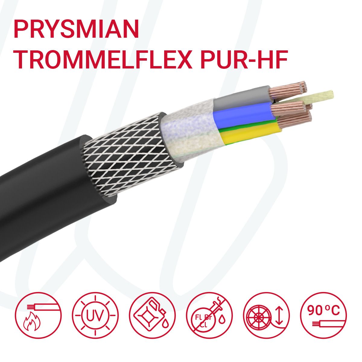 Кабель PRYSMIAN Trommelflex® PUR-HF 04G16 0.6/1кВ чорний, 04, 16