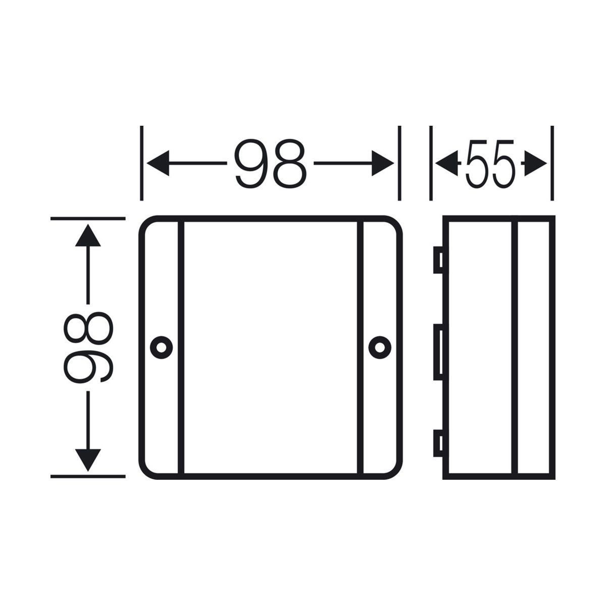 Розподільна коробка DE9346 98x98x55, IP55, з клемником 5х4 мм², біла RAL 9016 | HENSEL