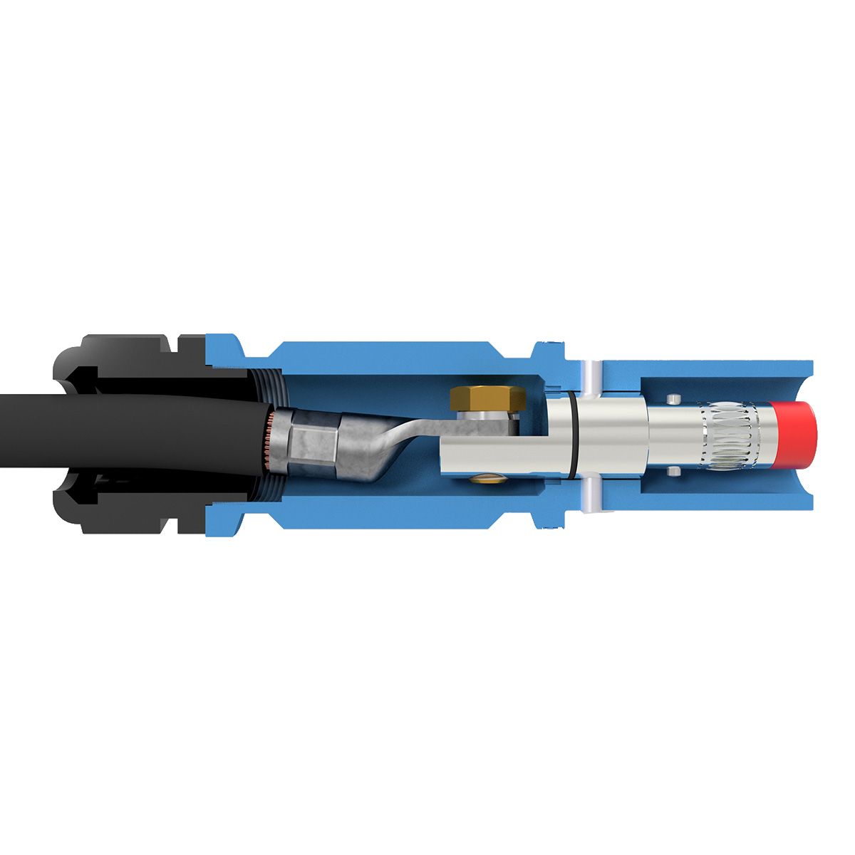 Розетка кабельна SPX, 480А, N, 150 мм², ввід М40 Ø19–28мм, синя | POWER SYNTAX, 480 A