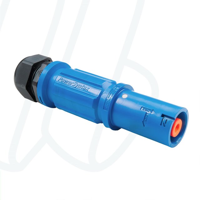 Розетка кабельна SPX, 480А, N, 150 мм², ввід М40 Ø19–28мм, синя | POWER SYNTAX, 480 A