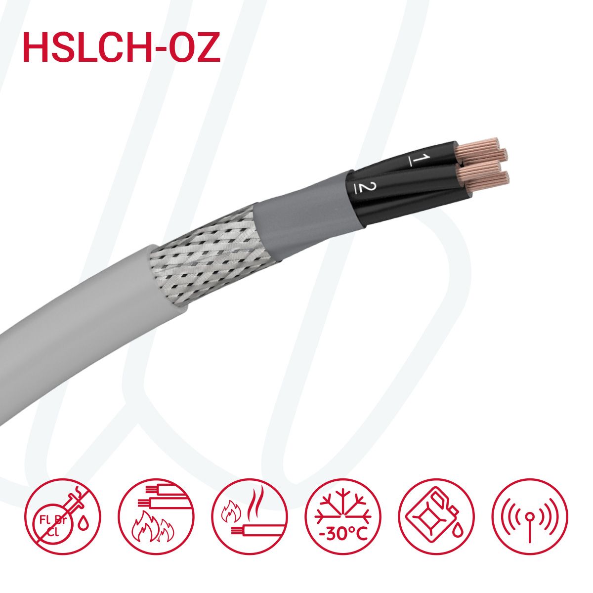 Кабель HSLCH-OZ 02X0.75 сірий, 02, 0.75