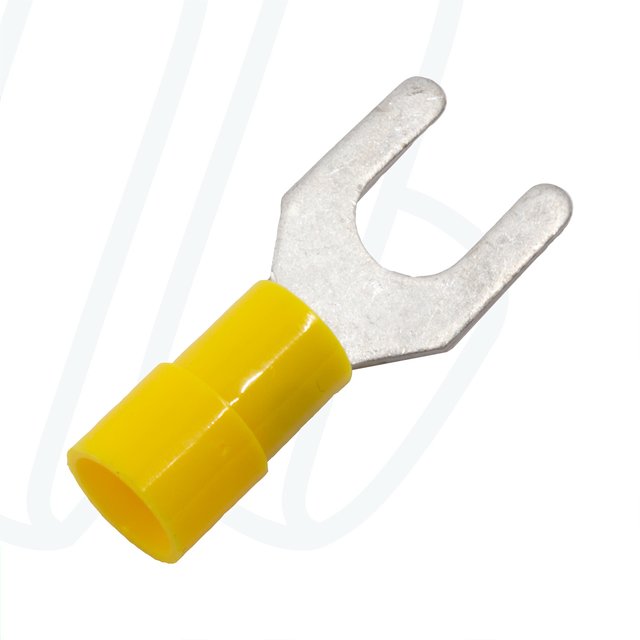 KA4643 Вилковий ізольований наконечник 4-6 мм² / ø 4 / жовтий / упак. 50 шт