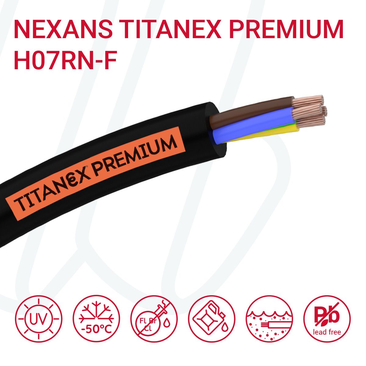 Кабель NEXANS TITANEX PREMIUM H07RN-F 03G50 чорний, 03, 50