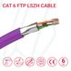 Кабель Cat.6 FTP 04X2XAWG23/1 LSZH 250 МГц фіолетовий (305 м), 08, 0.25