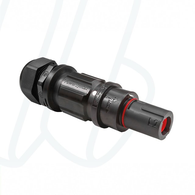 Штекер кабельний SPZ (короткий корпус), 480А, L2, 95 мм², ввід M40 Ø19–28мм, чорний | POWER SYNTAX, 480 A