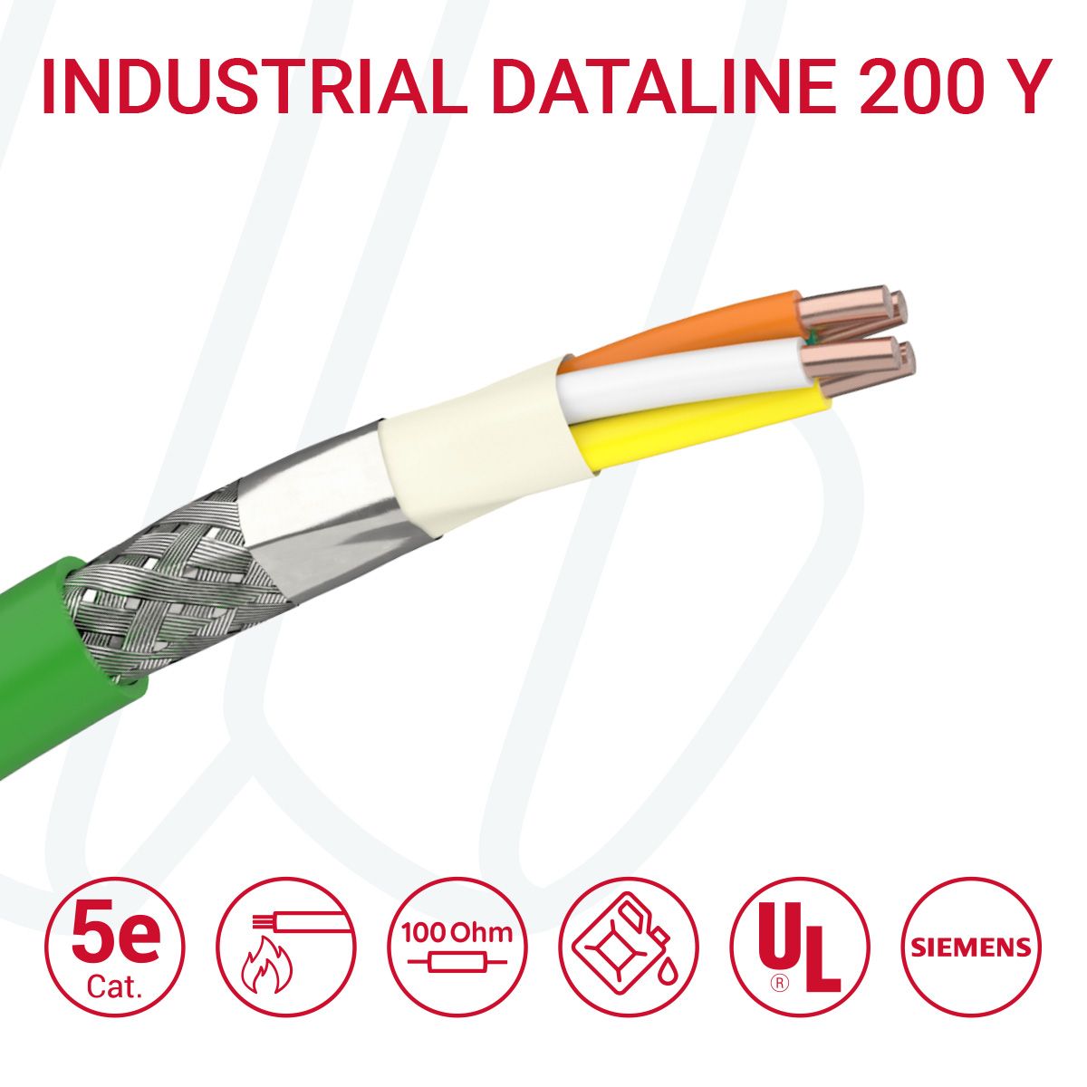 Кабель FABER INDUSTRIAL DATALINE P200 FC Inst. (A) SFTP PVC Сat.5e 02X2XAWG22/1 cUL зелений, 04, 0.32