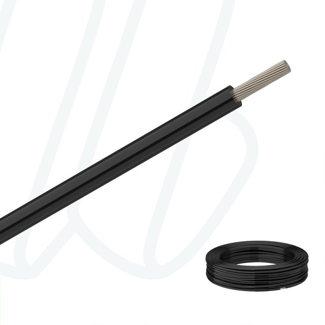 Провід термостійкий PTFE 0.34 мм² (19/0.15 мм) 300 В чорний, 01, 0.34
