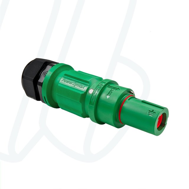 Штекер кабельний SPZ (короткий корпус), 480А, E, 95 мм², ввід M40 Ø19–28мм, зелений | POWER SYNTAX, 480 A
