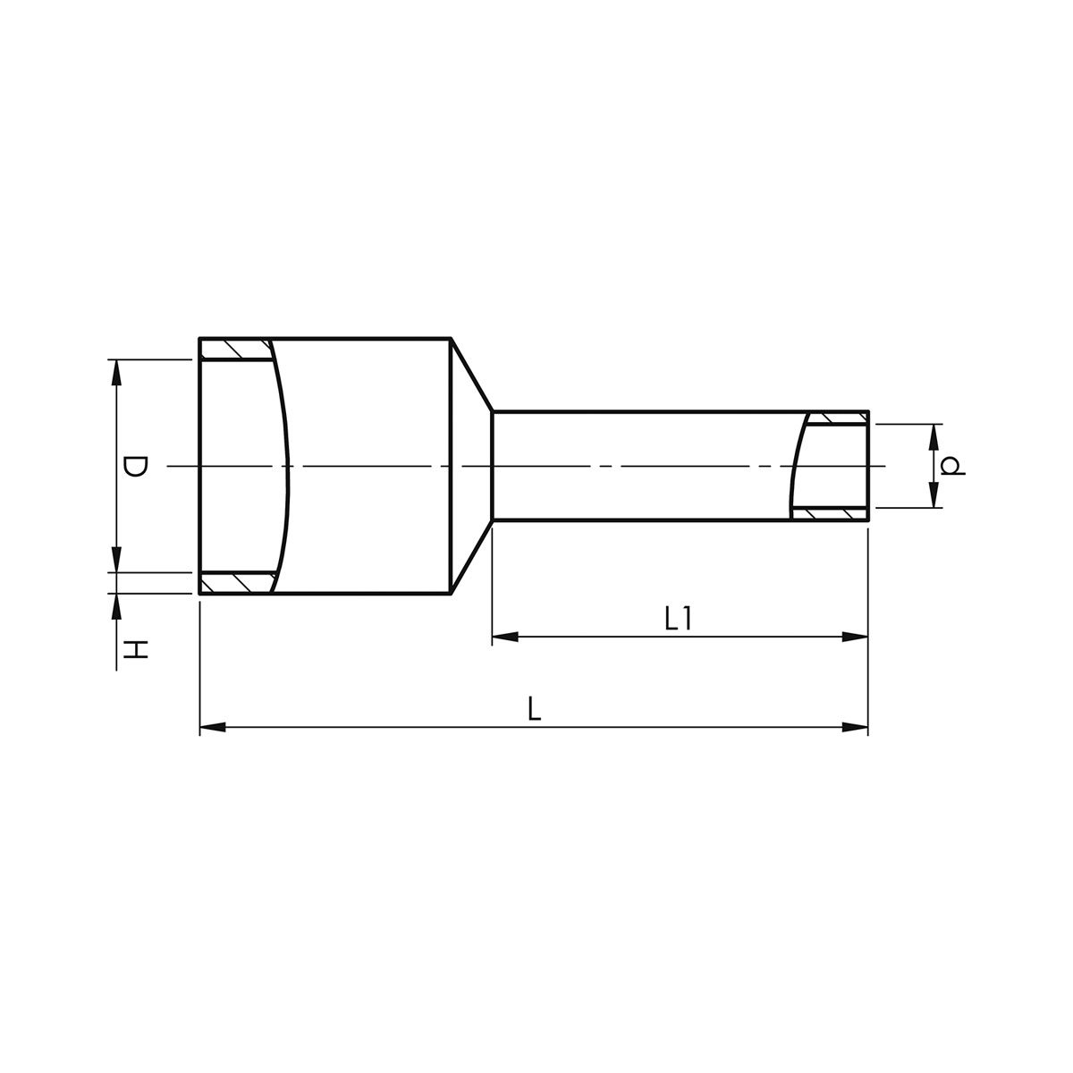 KA1-8ETW2 Ізольований гільзовий накінечник TWIN 1 мм² / L1=8 мм / жовтий / упак. 500 шт