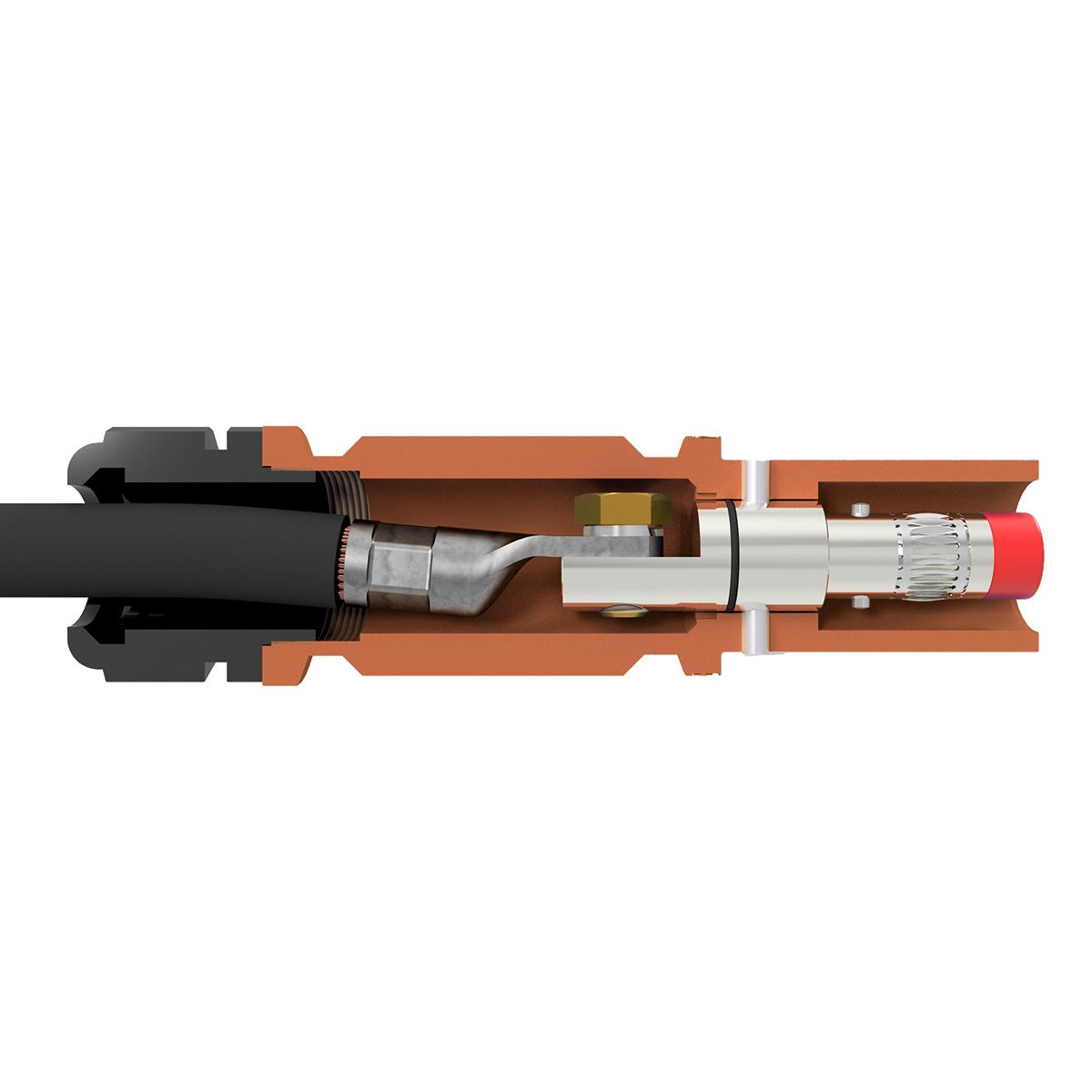 Розетка кабельна SPX, 480А, L1, 95 мм², ввід М40 Ø19–28мм, коричнева | POWER SYNTAX, 480 A