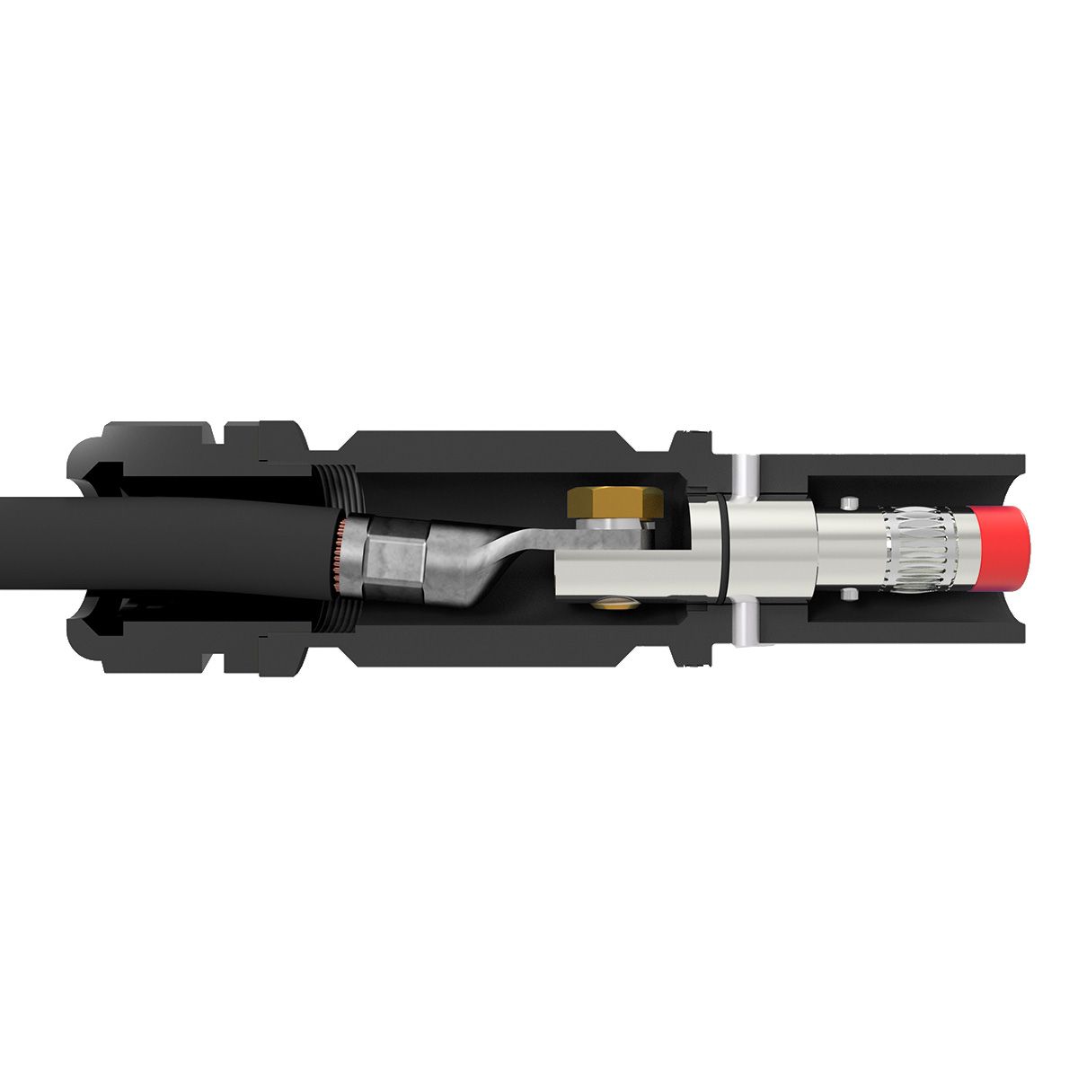Розетка кабельна SPX, 480А, L2, 95 мм², ввід М40 Ø19–28мм, чорна | POWER SYNTAX, 480 A