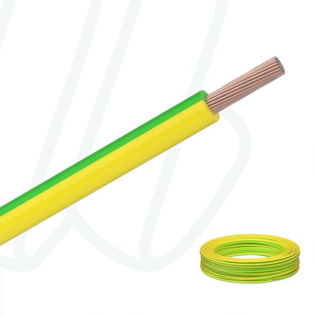 Провід монтажний гнучкий H07V-K 6 мм² жовто-зелений, 01, 6