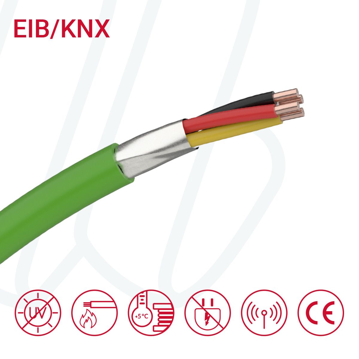 Кабель FABER EIB/KNX 02X2X0.8 (0.5мм²) зелений, 04, 0.5