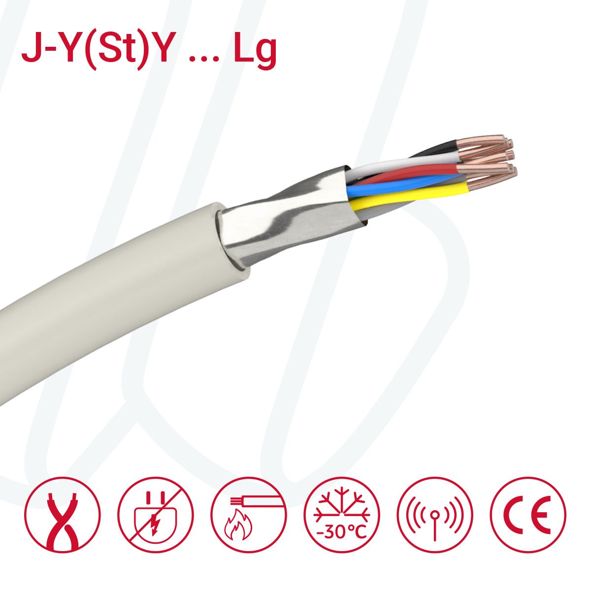 Кабель J-Y(ST)Y...LG 06X2X0.8 (0.52mm²) сірий, 12, 0.52